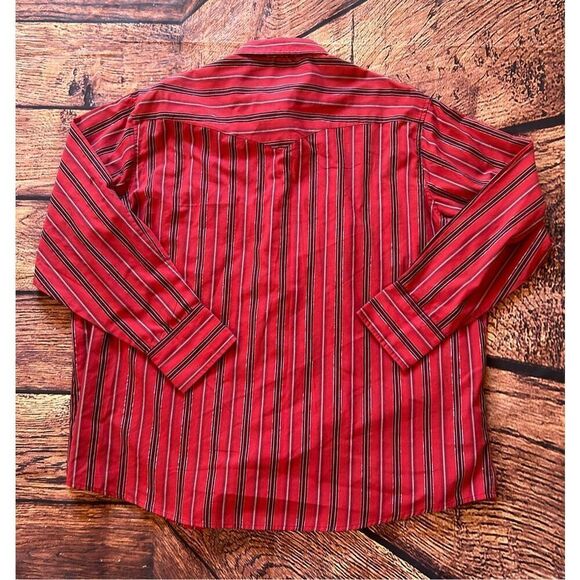 VTG Wrangler Men's Pearl Snap L/S Cowboy Western Shirt‎ Red Metallic • 2X - Picture 9 of 10